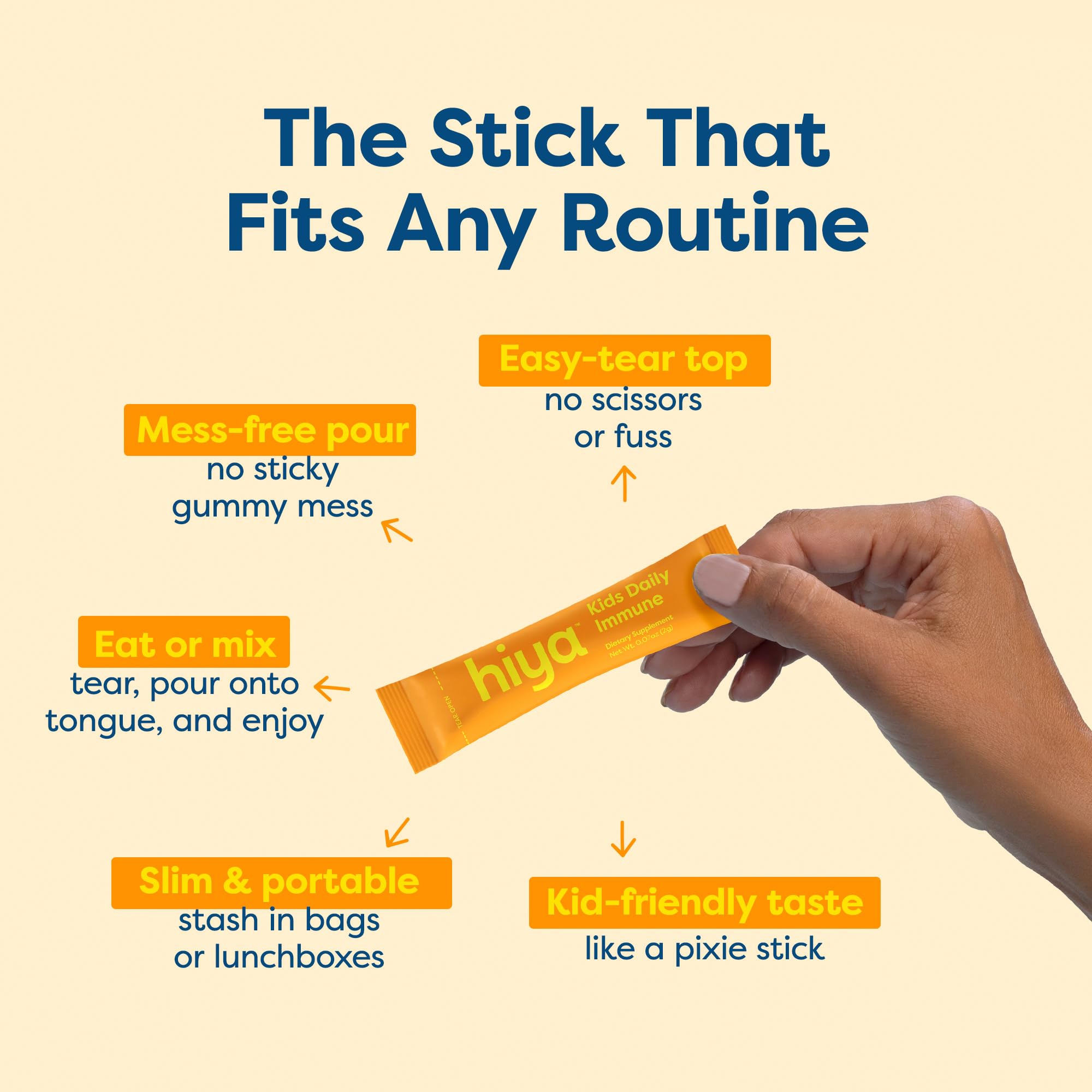 Packaging layout showing 20-stick count and orange branding