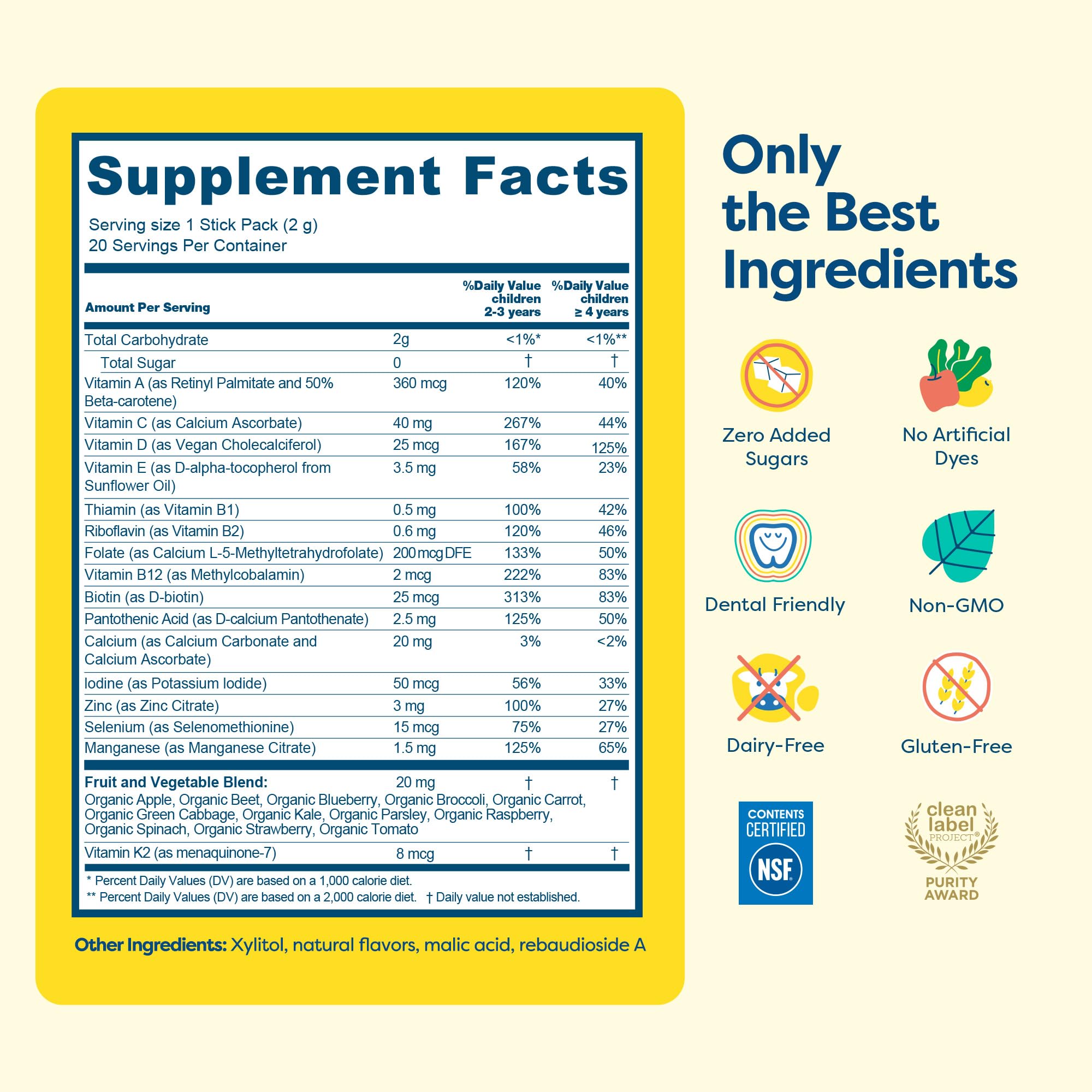 Open Hiya Kids Multivitamin sticks on table