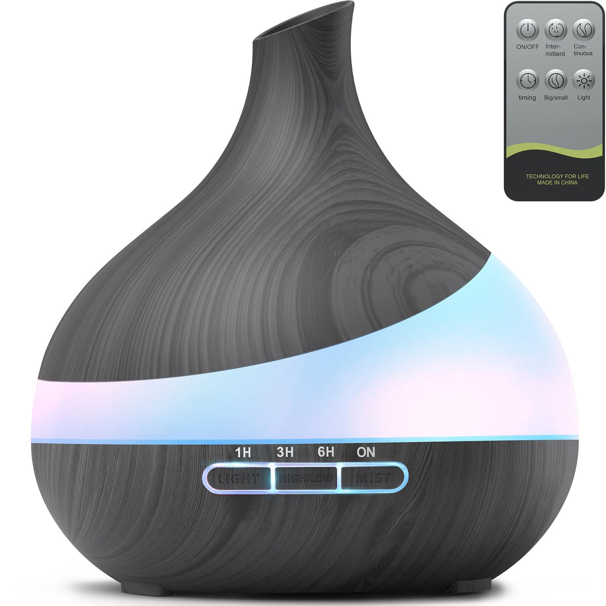 HJTHJT 500ML essential oil diffuser with remote and 14-color LED night light