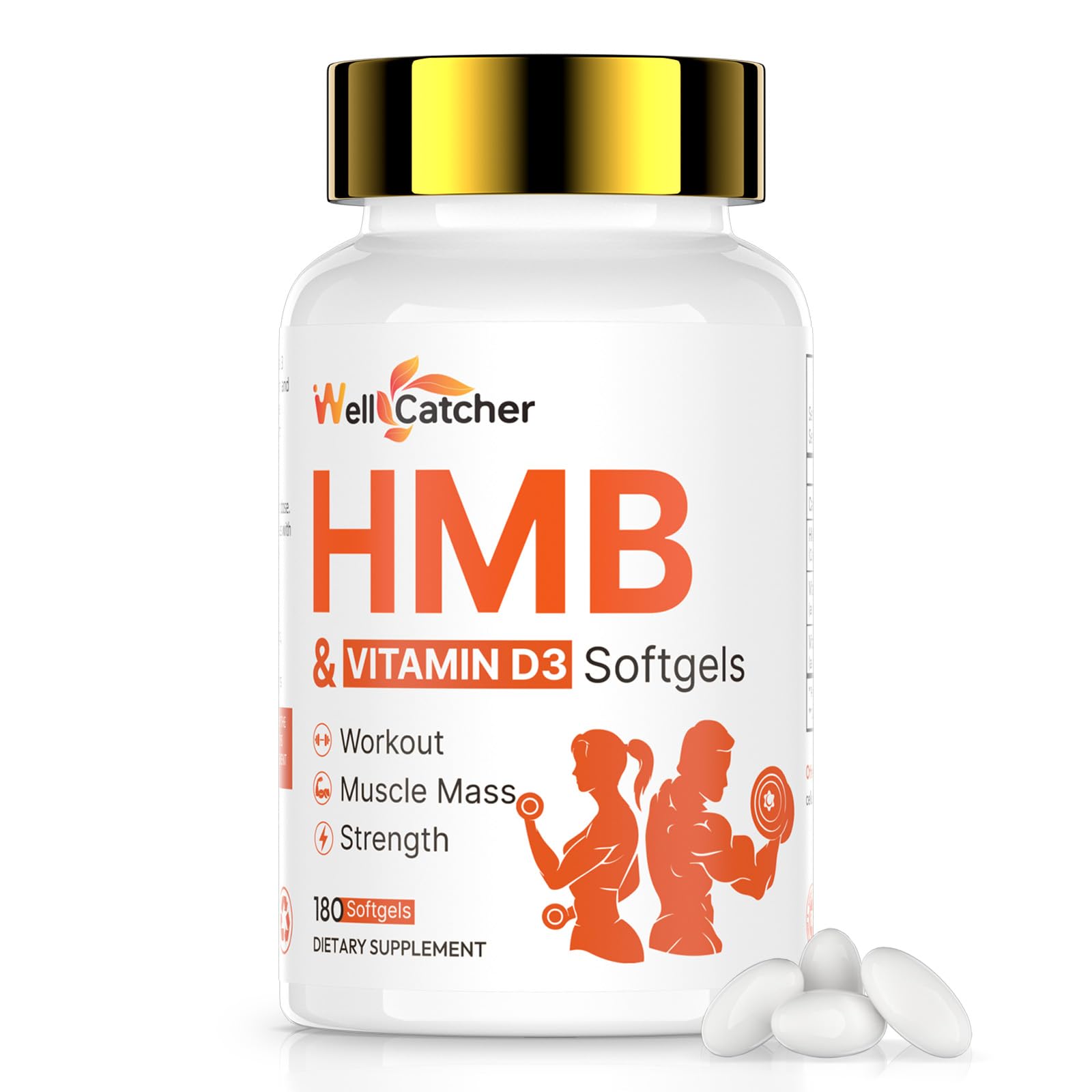 HMB 1000mg with D3 capsules – front view