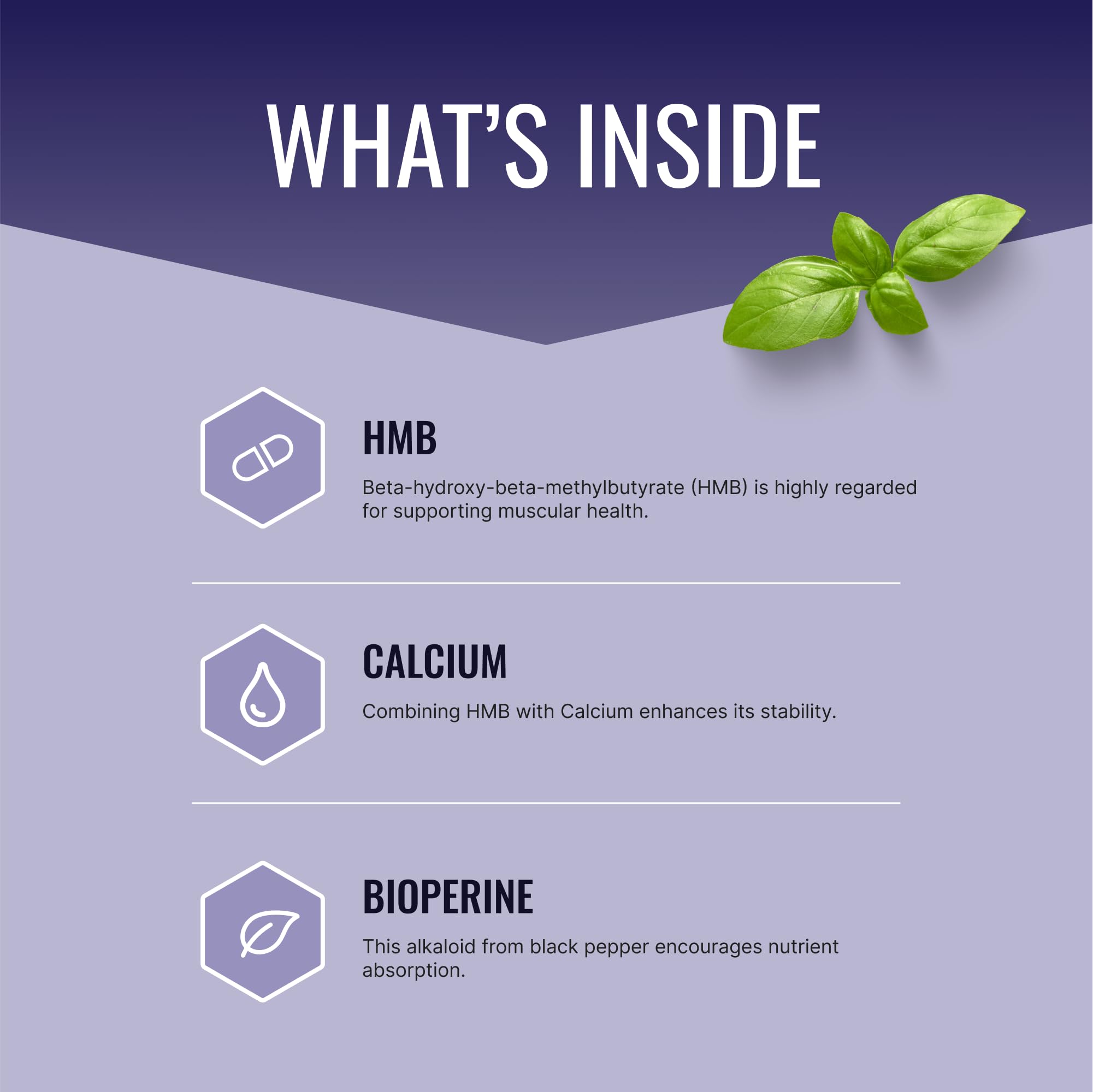 HMB with BioPerine and calcium for enhanced absorption