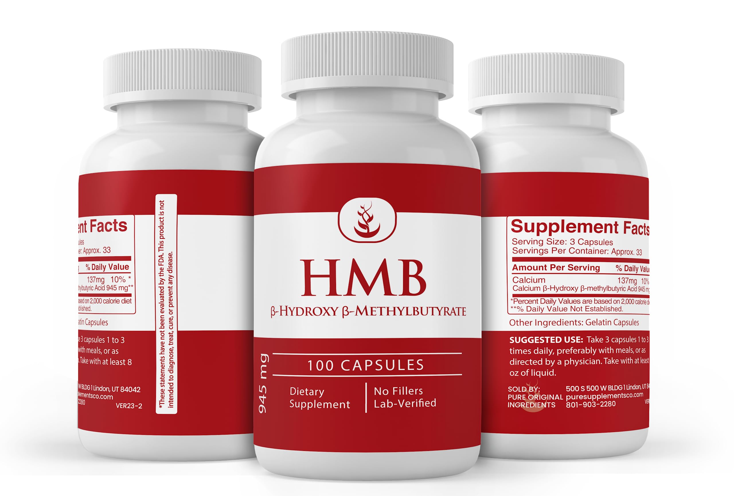 Close-up of HMB capsules