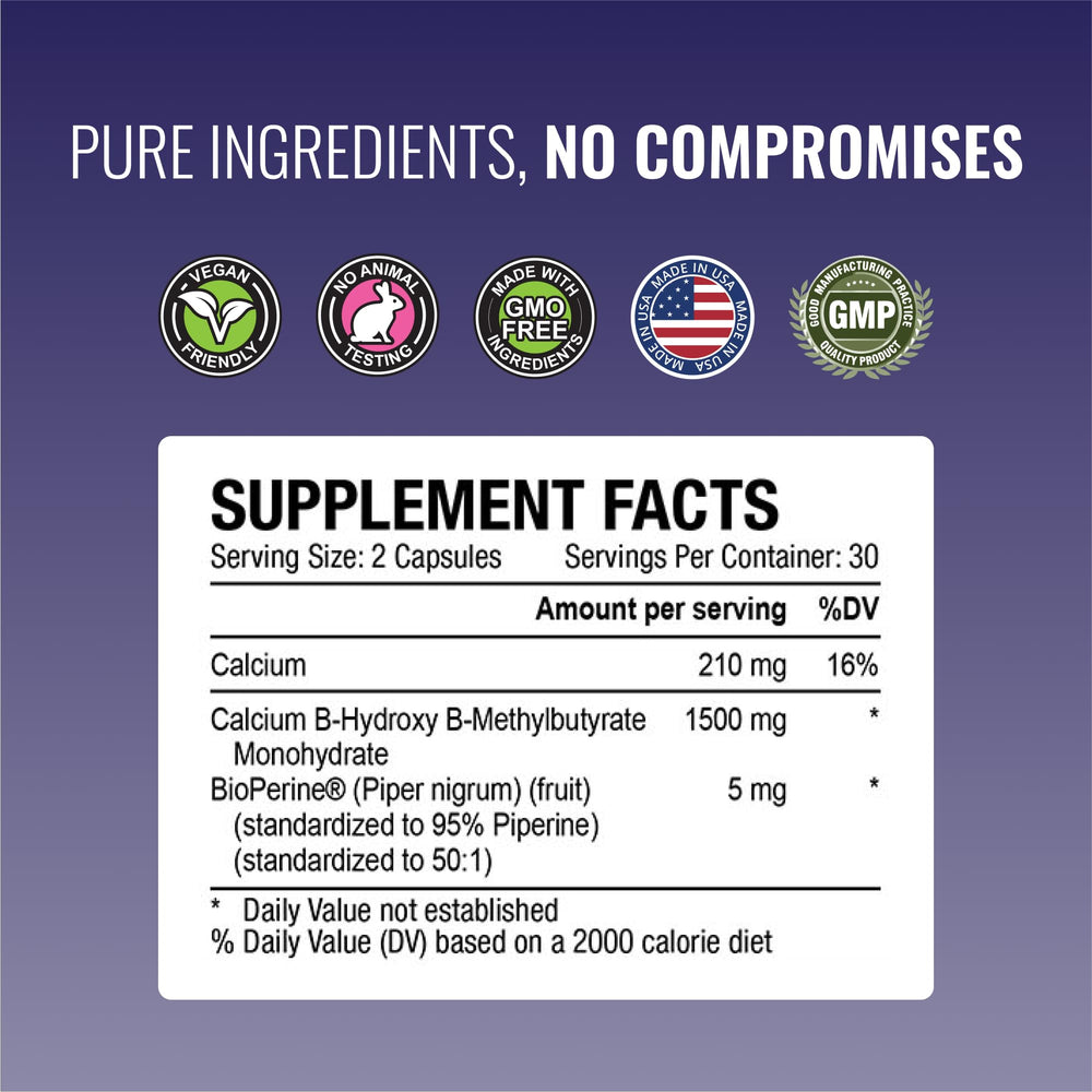 HMB capsules supporting muscle health and performance