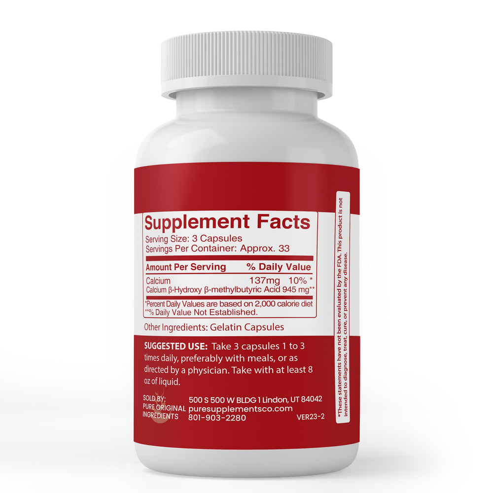 No additives or fillers packaging for HMB capsules