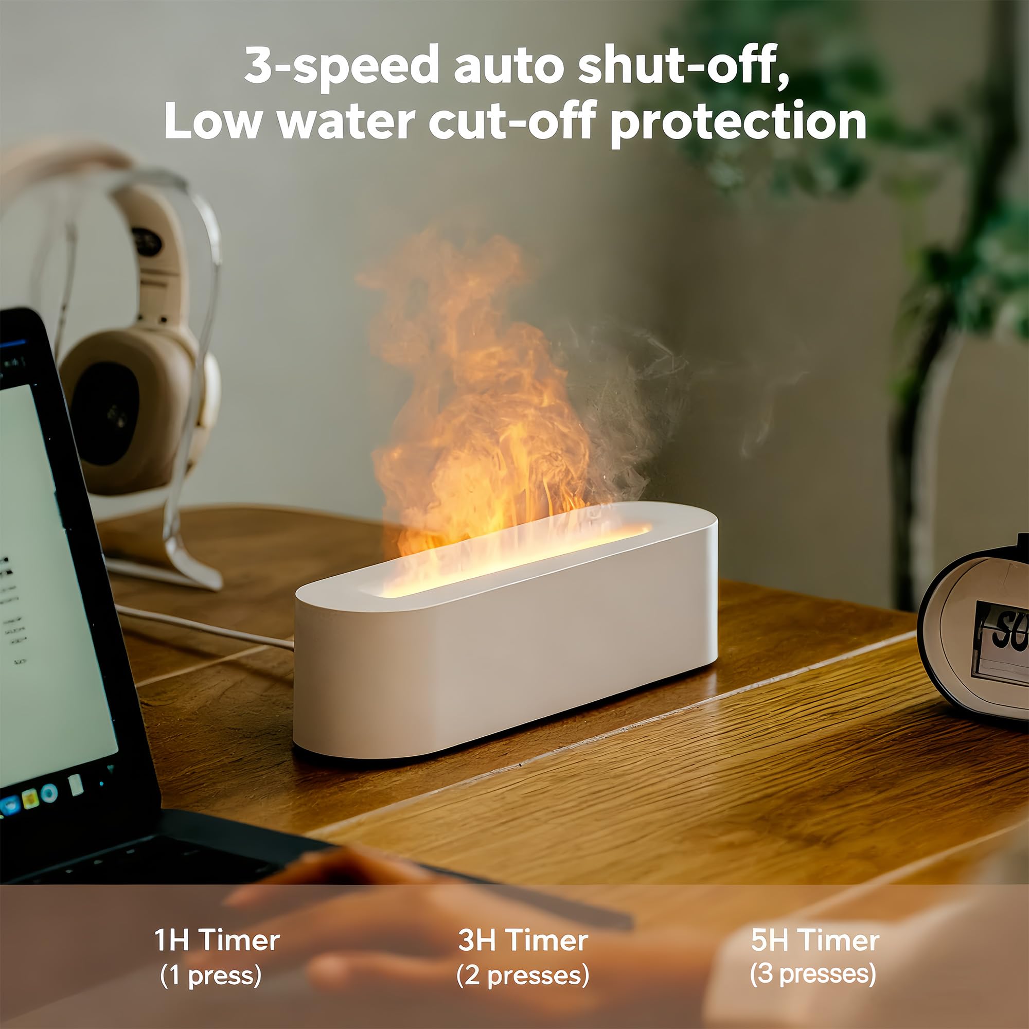 HMFREE diffuser ultrasonic-quiet operation provides near-silent aromatherapy in bedrooms.