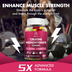 Sugar-free vegan creatine gummies product label