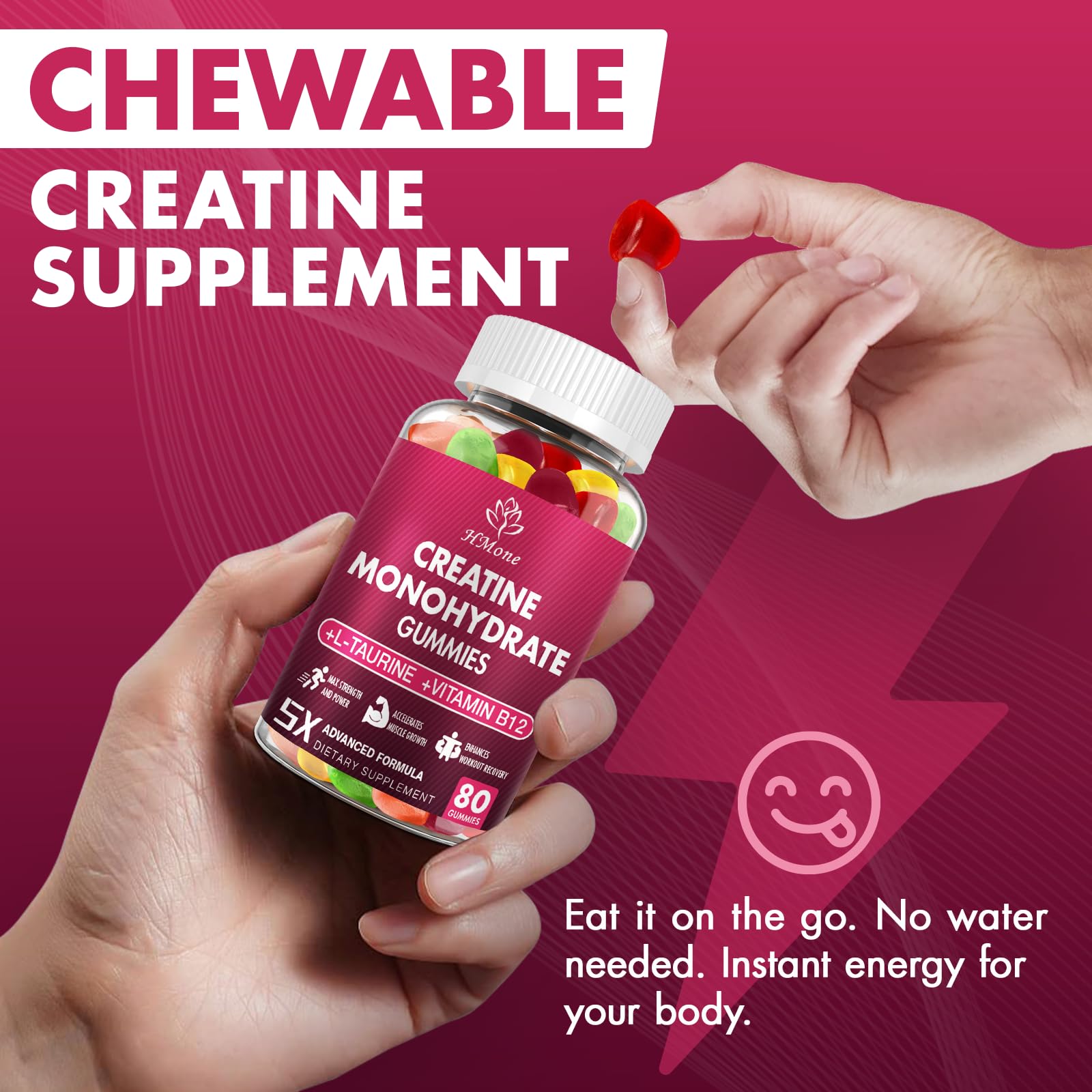 Chewable gummies being taken as daily supplement