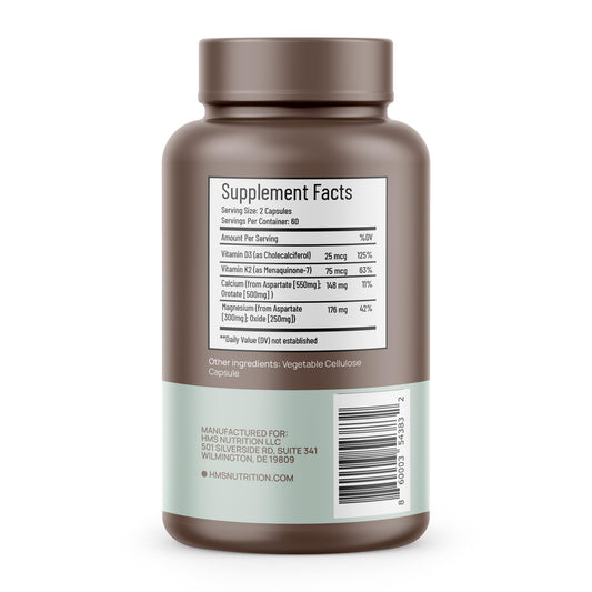 Ingredients panel showing calcium orotate and magnesium aspartate