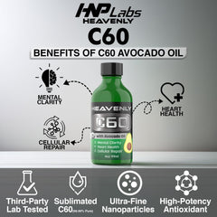Cold-pressed avocado oil with C60 branding