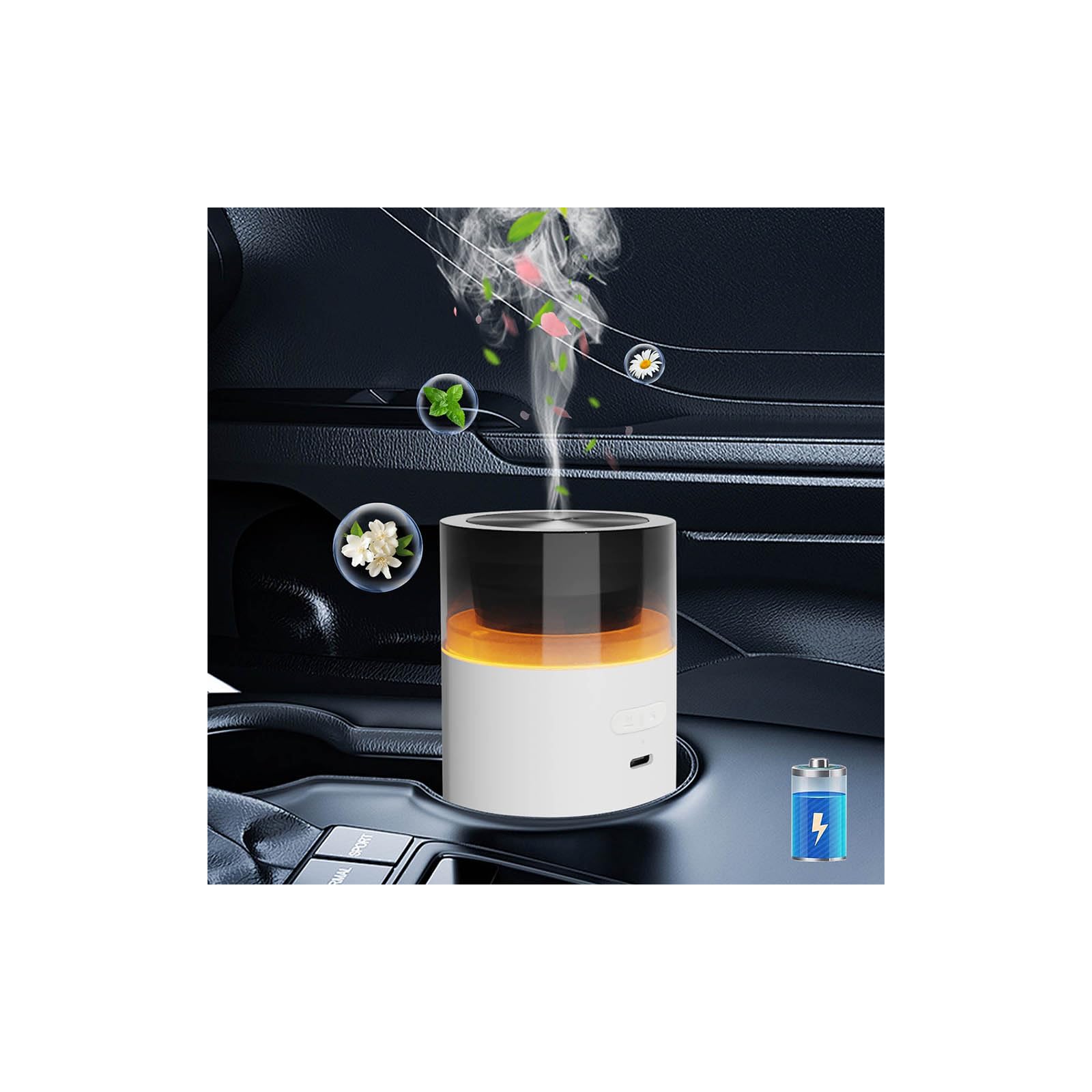 HODEMI car diffuser in white with compact 100ml reservoir