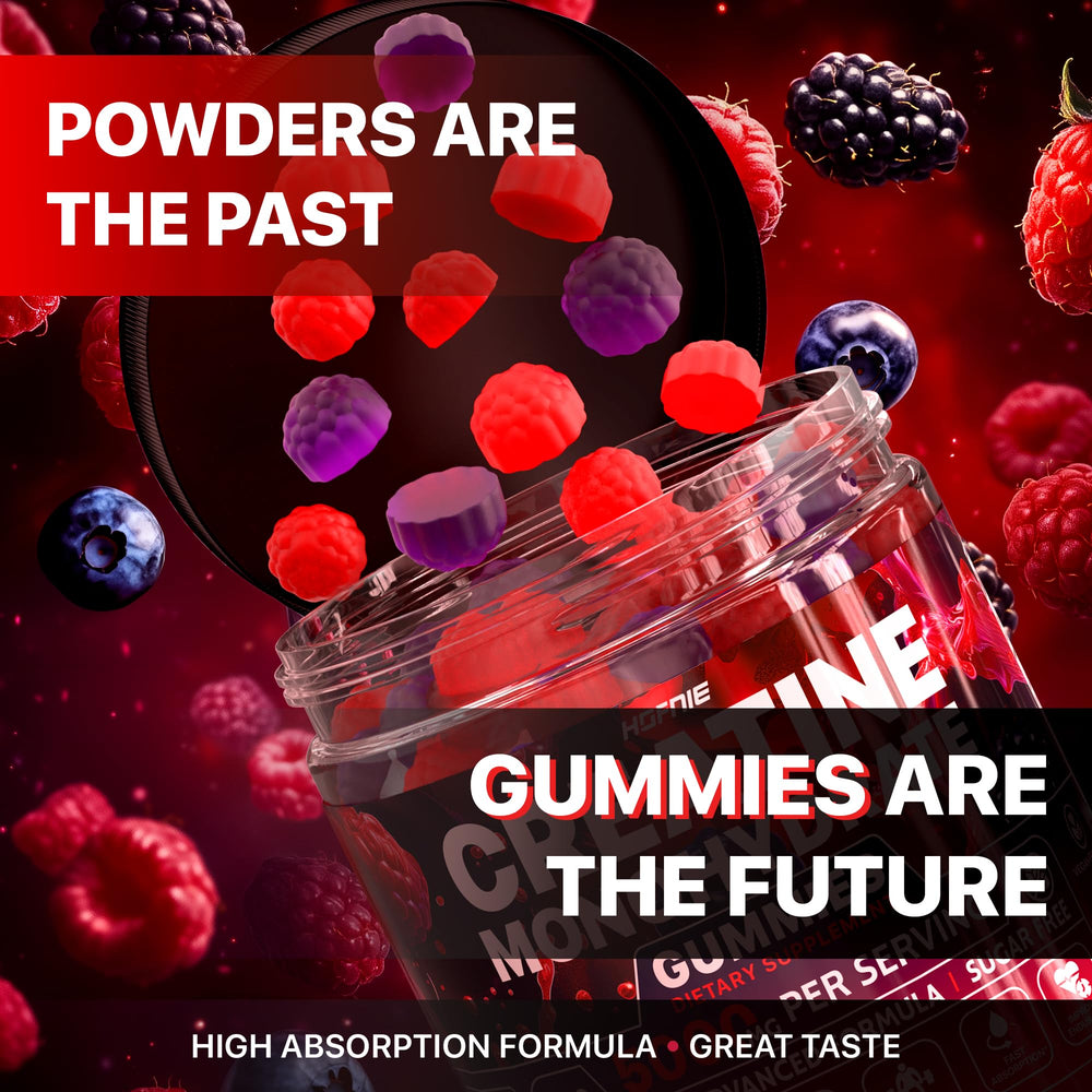 Vegan and sugar-free label on Hofnie Creatine Gummies