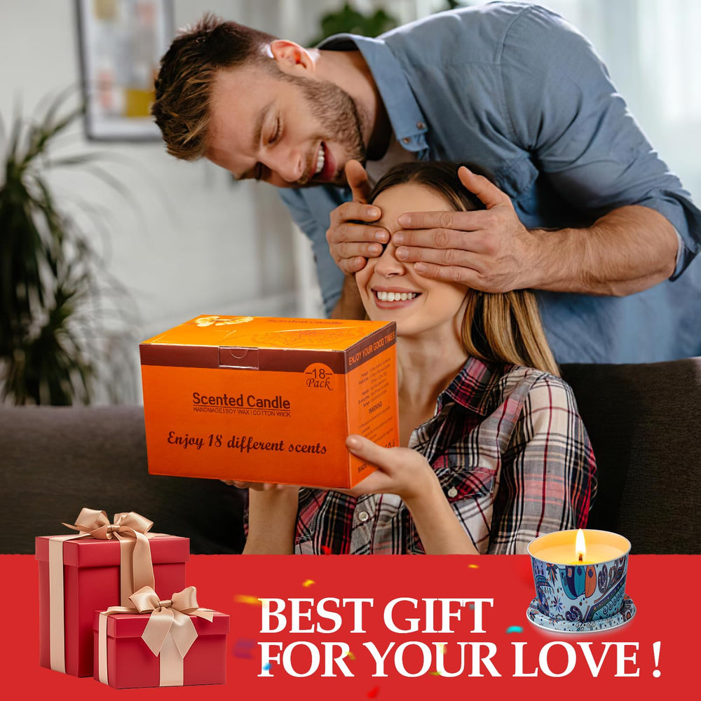 Gift-ready HOFOGOTOWIN 18-pack scented candle set