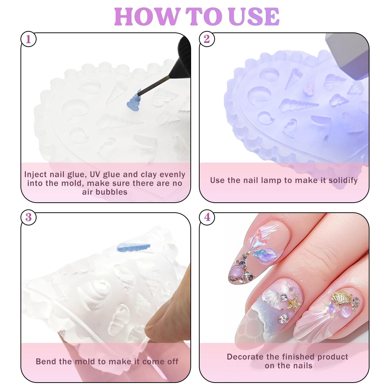 HOIEPJAP octopus nail mold; easy release with intricate tentacle details