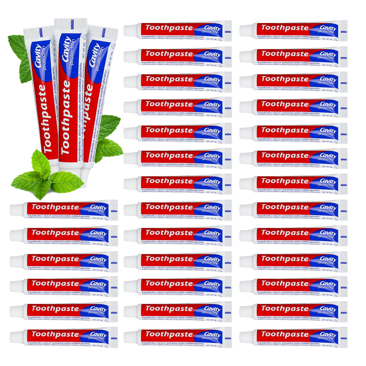 HOIQIRY 200-pack travel-size toothpaste tubes, mint flavor