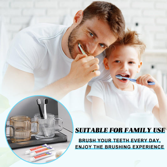 Individually wrapped mini toothpaste tubes for easy transport