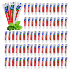 HOIQIRY 30-pack travel-size mint toothpaste tubes - front view