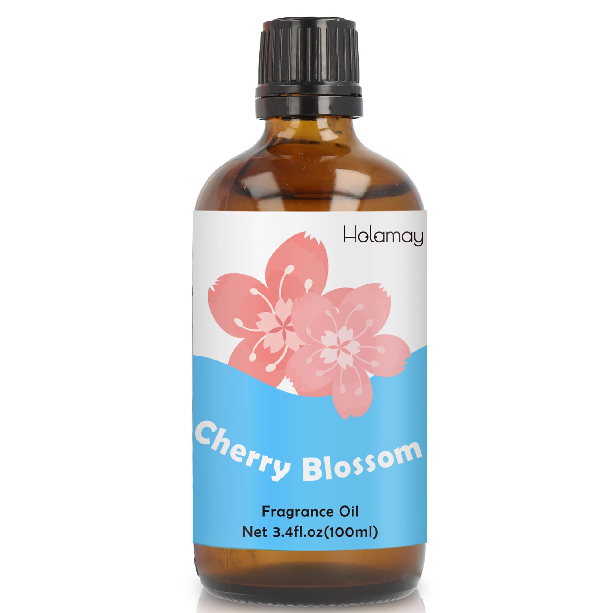 Holamay Cherry Blossom fragrance oil bottle—100ml capacity for candles and DIY projects.