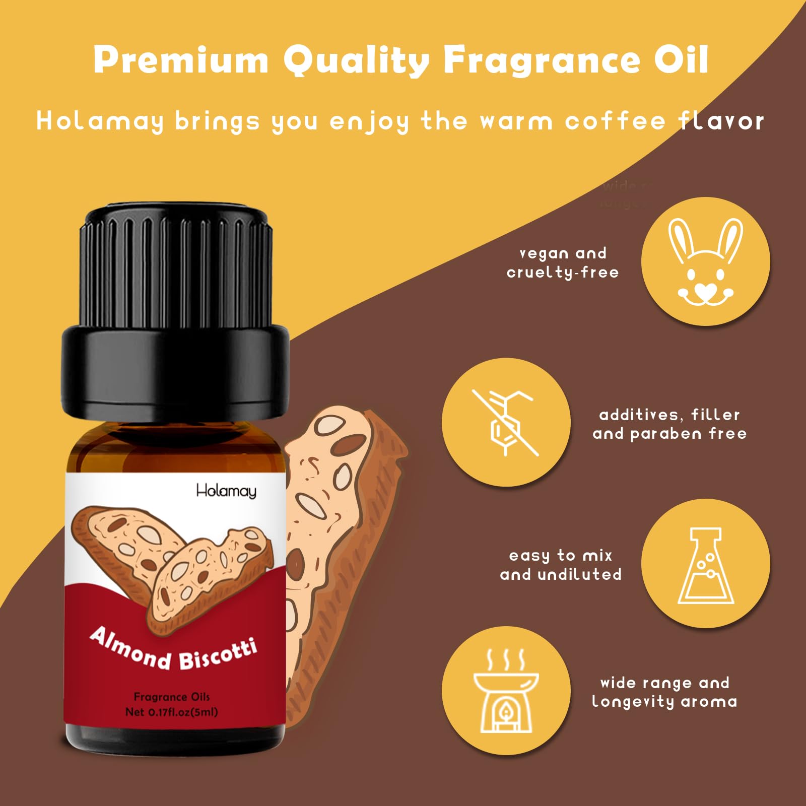 Holamay Coffee Shop Almond Biscotti Fragrance Oil 5ml