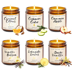 Holiday Candle Gift Set box with six 7oz soy candles