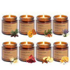 Holiday Candle Gift Set in premium amber glass jars