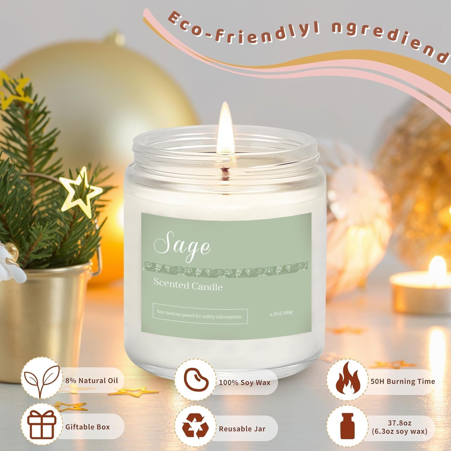 Rose Sandalwood scented candle from the gift set