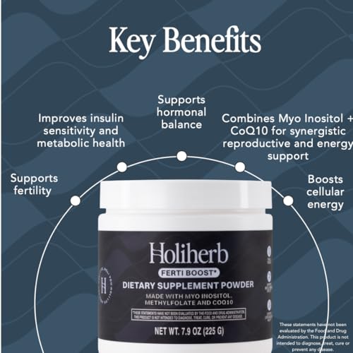 Ingredients listing featuring Myo-Inositol 4g and CoQ10