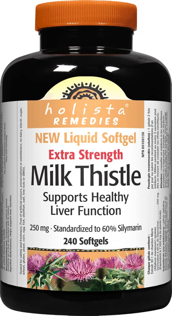 Holista Milk Thistle bottle with 240 softgels
