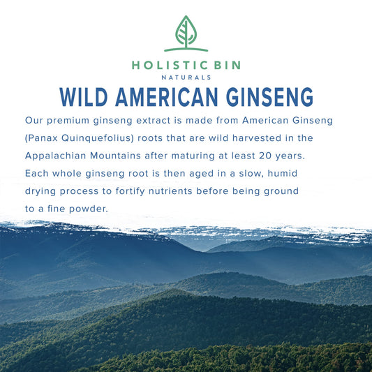 Ground American ginseng powder close-up