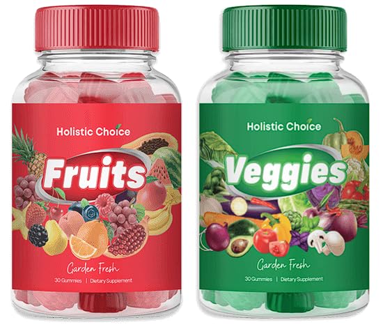 Holistic Choice Fruits & Veggies Gummies fruit-flavor bottle front view
