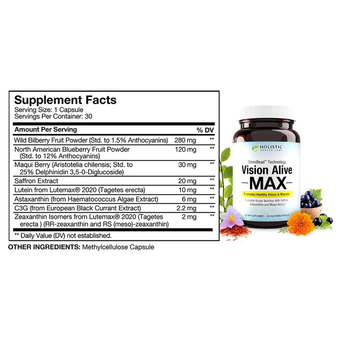 Vision Alive Max C3G from black currant detail emphasizing antioxidant eye defense.