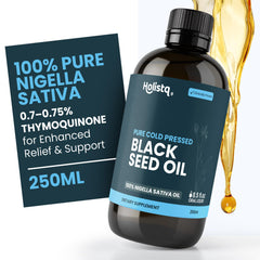 Holistiq Black Cumin Seed Oil 250ml bottle front view