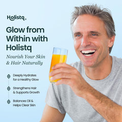 Holistiq oil benefiting hair, skin, and nails