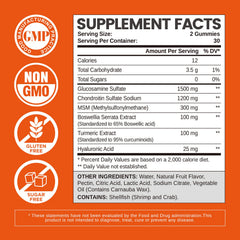 Label on bottle highlighting sugar-free and mango flavor