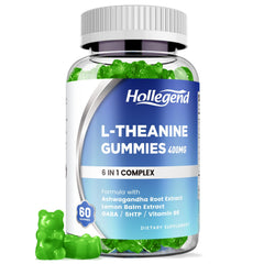HOLLEGEND L-Theanine Gummies bottle with lemon flavor label