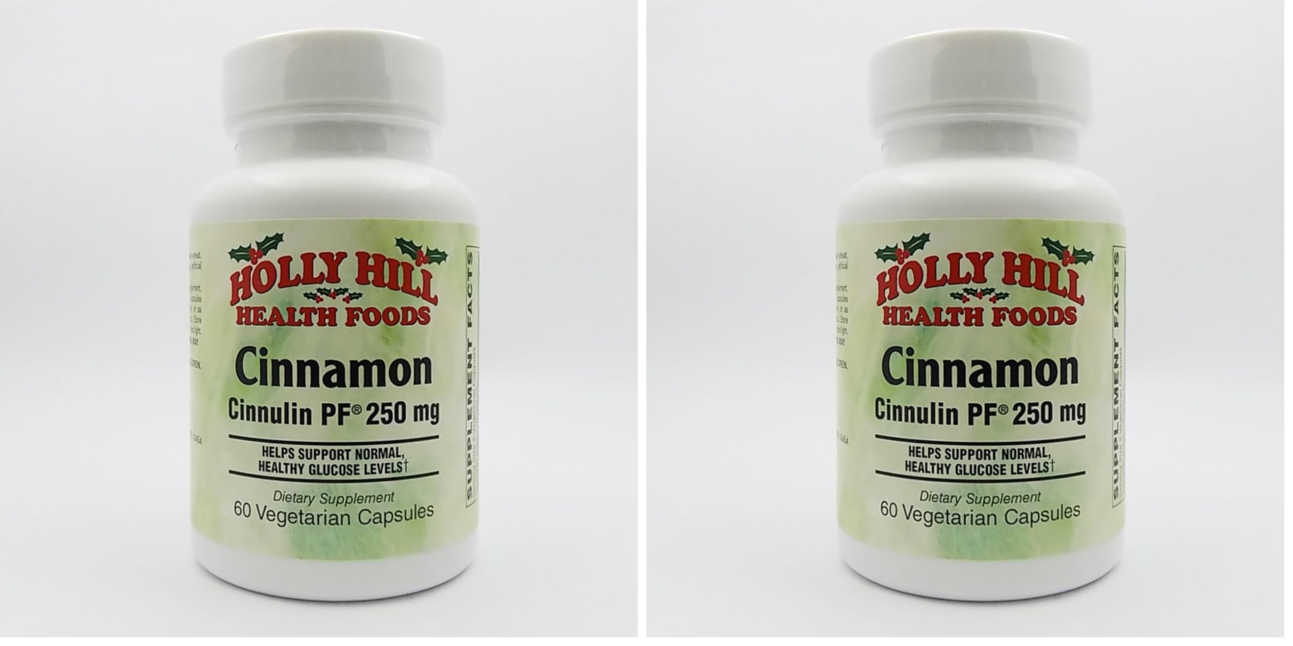 Holly Hill Health Foods Cinnamon Cinnulin PF 250 mg 60 vegetarian capsules, pack of 2 — front view