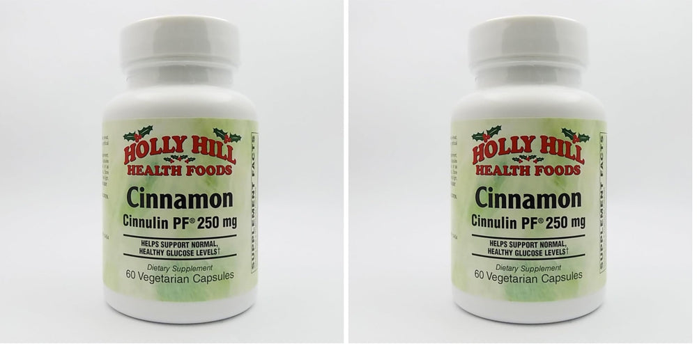 Holly Hill Health Foods Cinnamon Cinnulin PF 250 mg 60 vegetarian capsules, pack of 2 — front view
