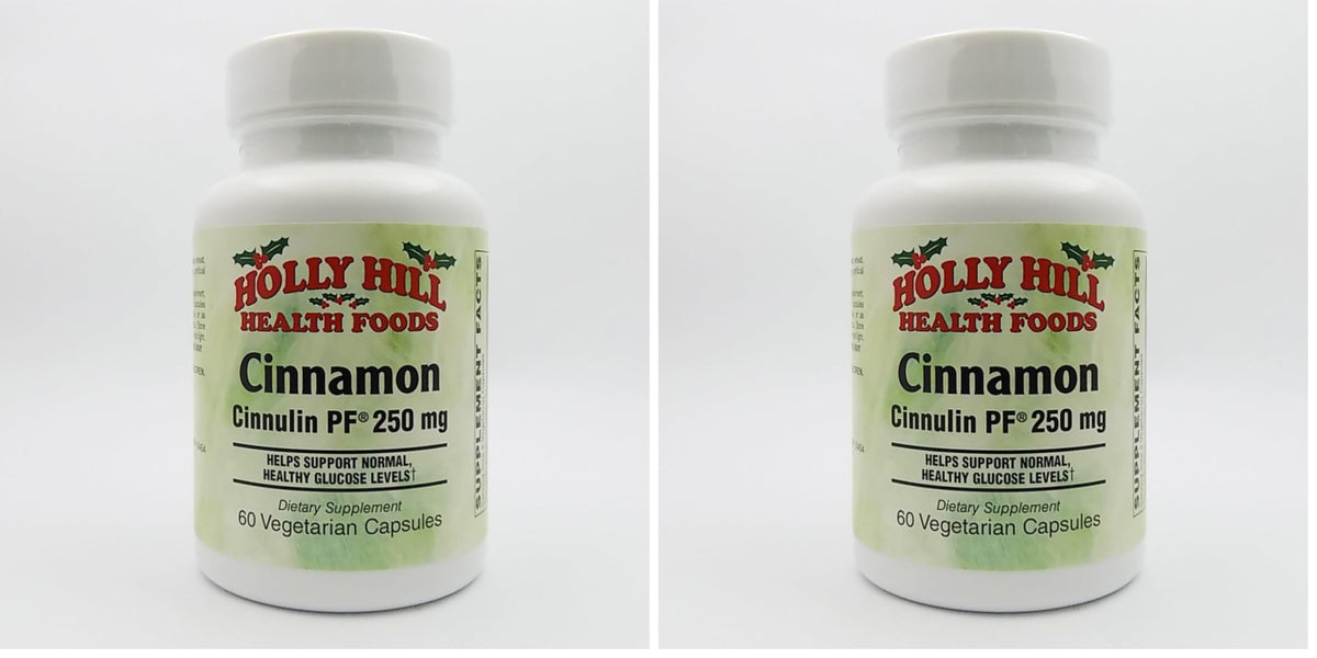 Holly Hill Health Foods Cinnamon Cinnulin PF 250 mg 60 vegetarian capsules, pack of 2 — front view