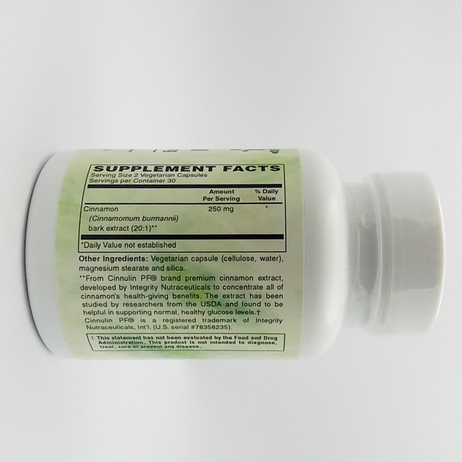 Cinnulin PF cinnamon bark extract capsules, 250 mg each