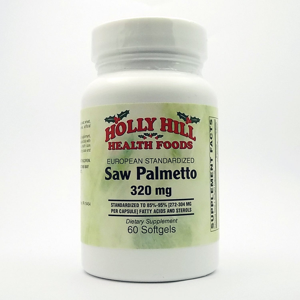 Holly Hill Health Foods European Standardized Saw Palmetto 320 mg softgel bottle
