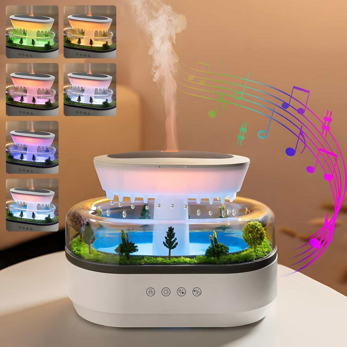 Holwim Cloud Rain diffuser 250ml white with 7-color ambient light