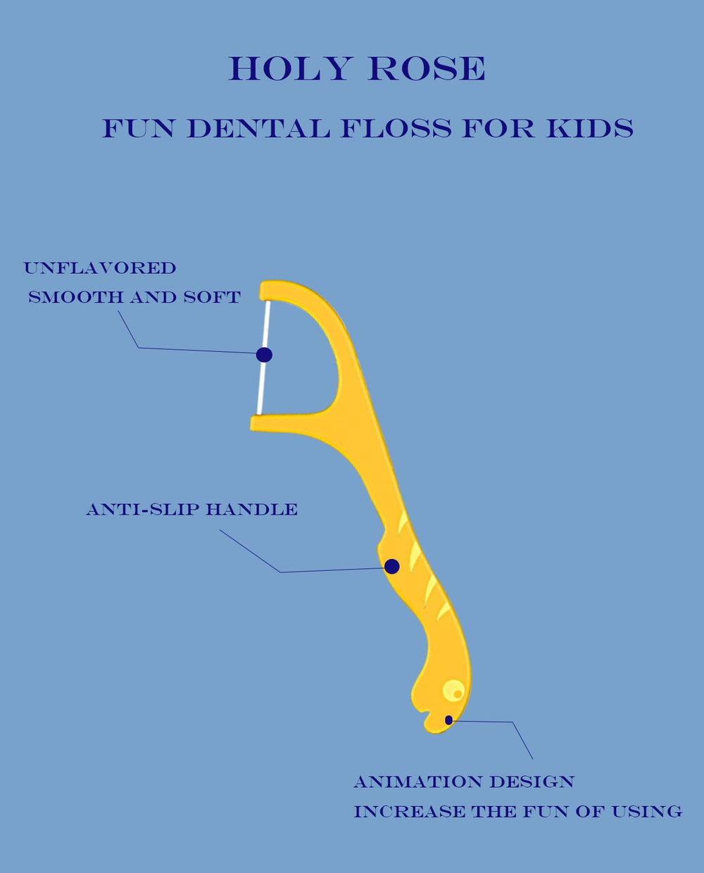 Anime-inspired colorful Holy Rose floss picks for kids