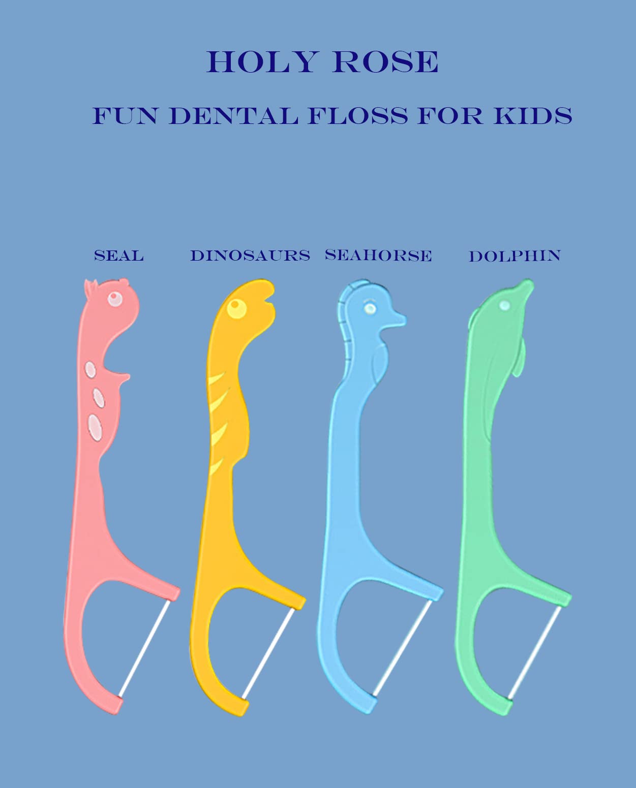 Unflavored kid-safe dental floss sticks