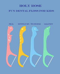 Unflavored kid-safe dental floss sticks