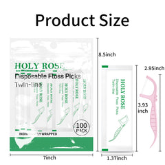 Double line dental floss picks for easy cleaning between teeth