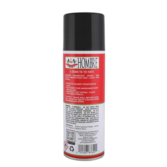 HOMBRE Red Deodorant Classic bottle side view highlighting sleek packaging