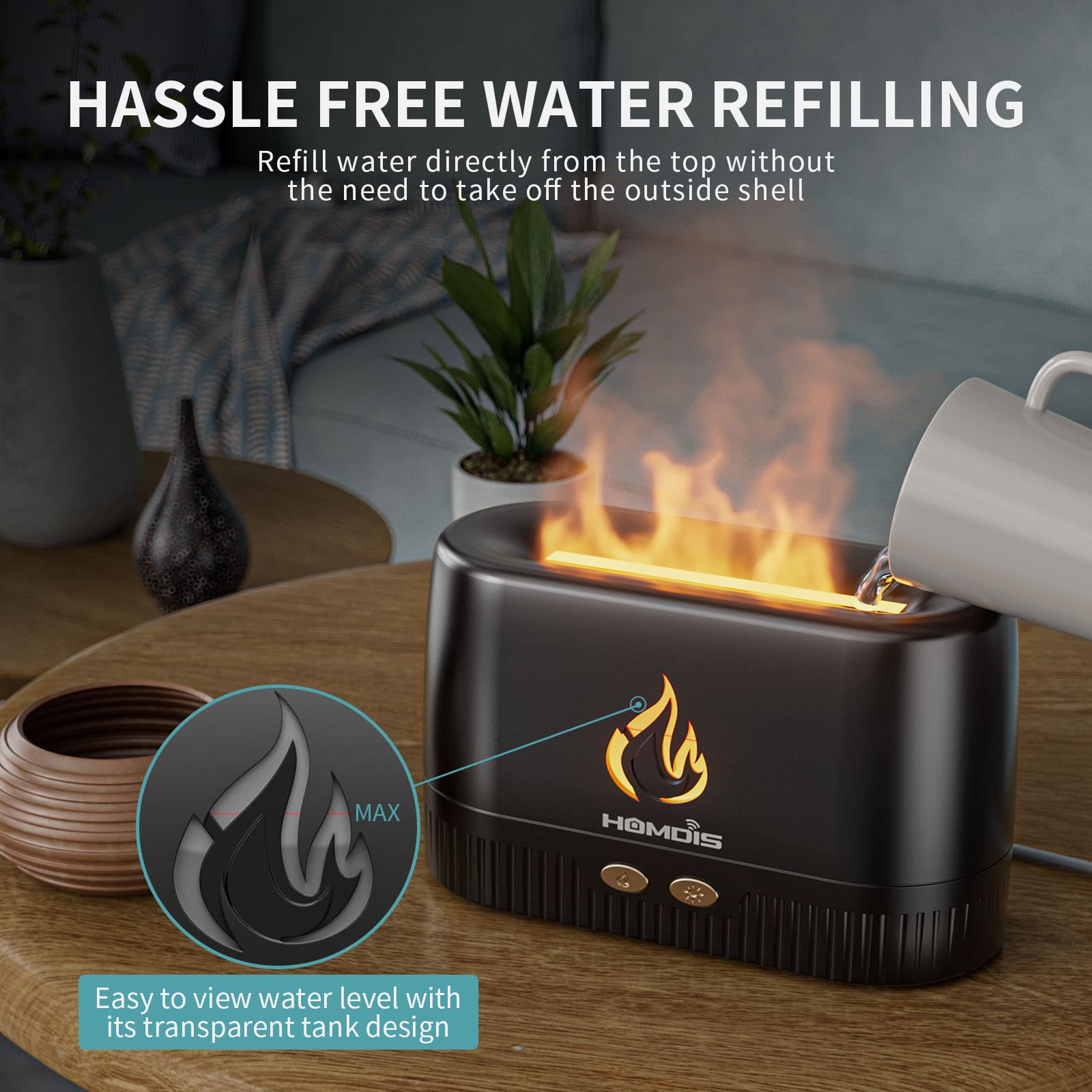 Top-fill water tank design for easy refilling