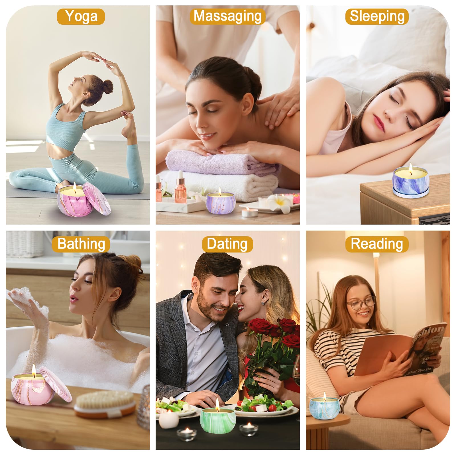 Home decor scented candles in attractive containers