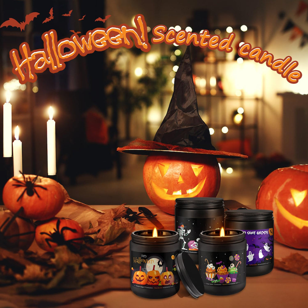 Home decor with Halloween scented candles in a 4-pack