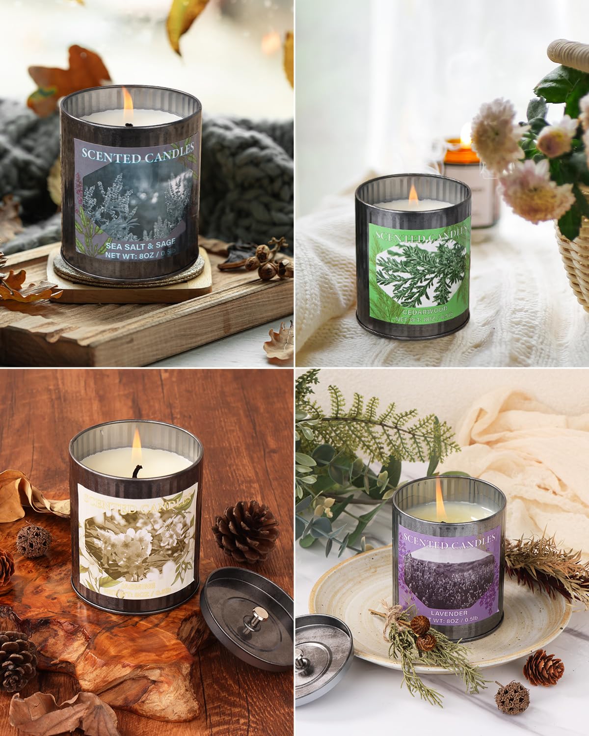 Home decor lavender candle in tin