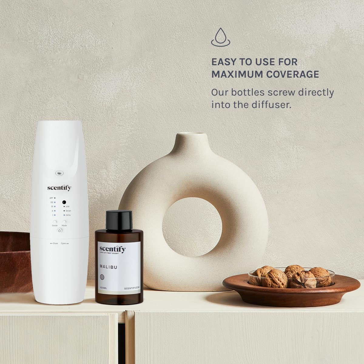 Home diffuser setup with Malibu aroma oil refill